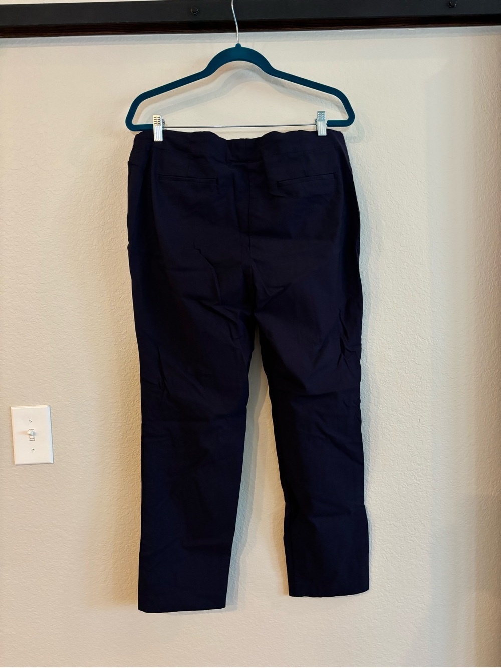 Hilary Radley Navy Ankle Straight-Leg Pull On Stretch Pants XL